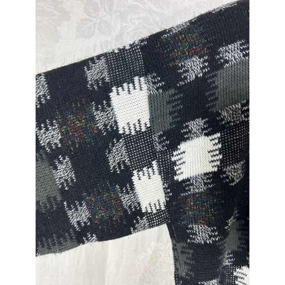 Vintage Sweater Large Black White Gray Geometric Print Crew Neck USA - Picture 4 of 10